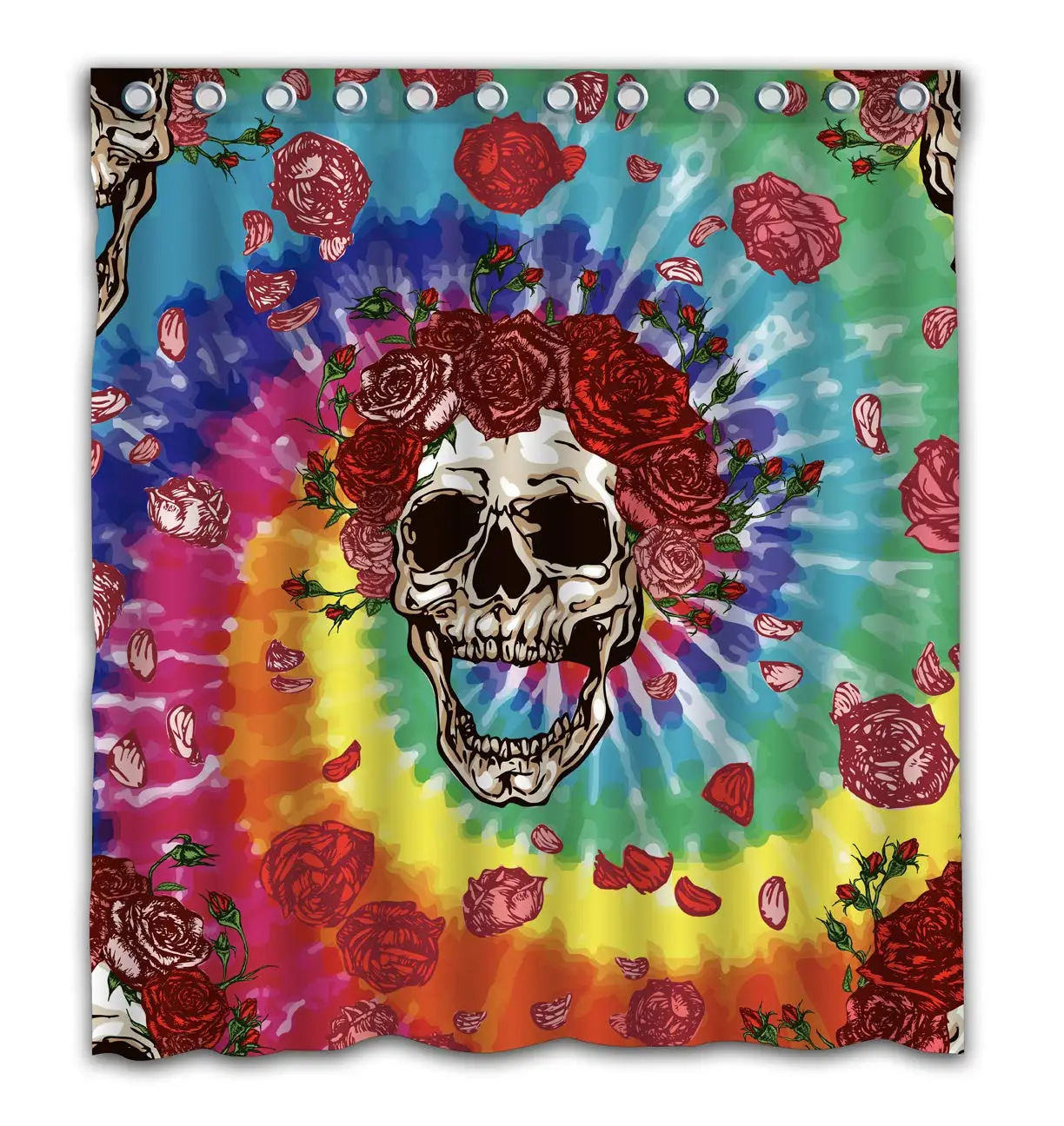 

Greatful Dead Tie Dye Design Waterproof Shower Curtain Fabric for Home Bathroom Decor