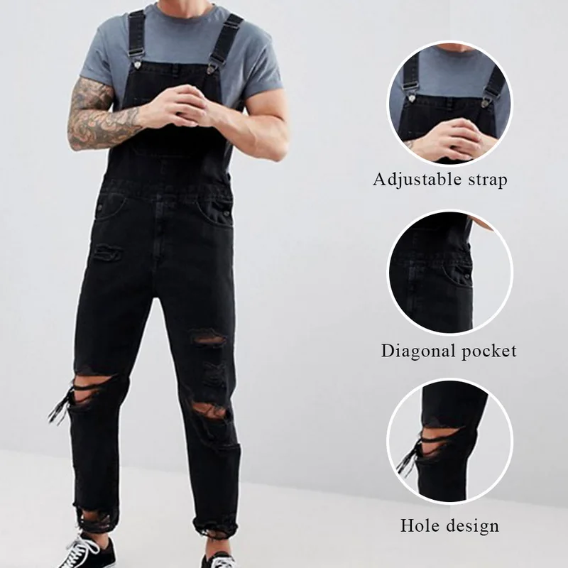 CYSINCOS2019 новые модные мужские рваные джинсы комбинезоны Hi Street Distressed Denim bib Комбинезоны для мужчин джинсы на подтяжках