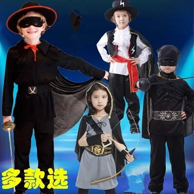 Костюмы для мальчиков zorro костюмы косплея на Хэллоуин карнавальные детей флэш