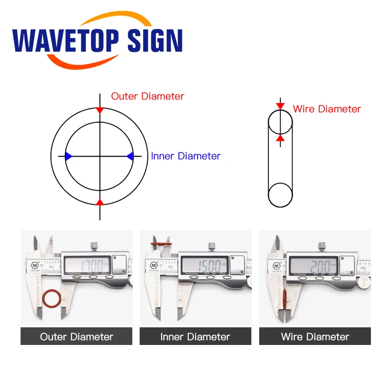 WaveTopSign 10 шт. Силиконовое уплотнительное кольцо шайба внешний Dia.8-50 провода Dia.2mm Водонепроницаемый и высокой Температура устойчивый 10 шт./пакет