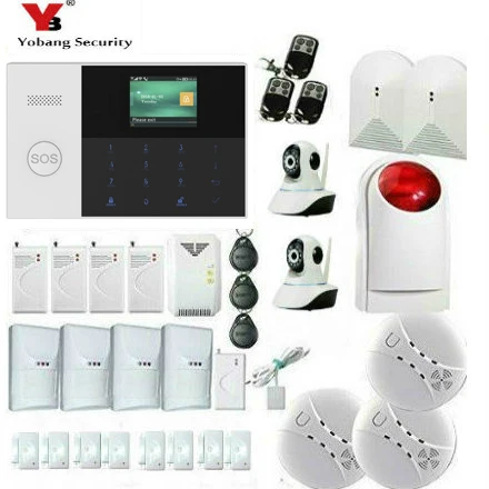 

Yobang Security APP Control RFID 2.4 Inch WIFI 3G WCDMA Home Burglar Security Alarm System SOS Smoke Fire Sensor Video IP Camera