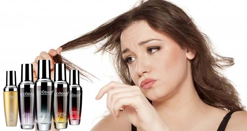 Наборы для ухода за волосами 80 мл LUODAIS брендовые парфюмерные масла для волос Hidratante Para Cabelo для Восстановления сухих поврежденных волос гладкие блестящие
