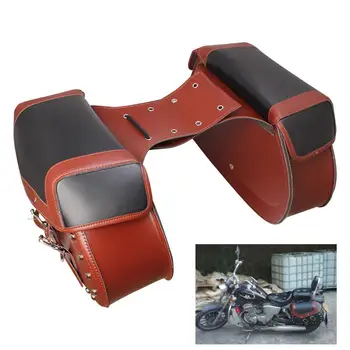 

Universal Brown available big size motorbike side pouch rivet moto luggage bag for honda suzuki yamaha motorcycle Saddle