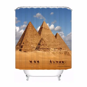 

Custom Pyramids Deserts Fantasy Waterproof Bathroom Acceptable Shower Curtain Polyester Fabric Bathroom Curtain #180318-20