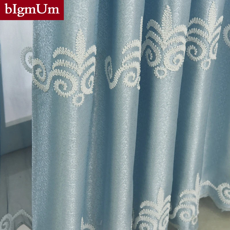 Роскошные современные затемняющие шторы bIgmUm Embroid для гостиной дизайнерские