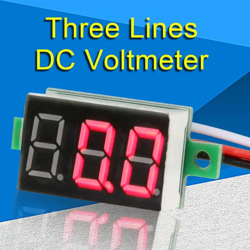 digital flow meter 0.36 Inch DC 0-100V  LED Mini Digital Voltmeter Blue/red/green LED Display Volt Meter Gauge Voltage Panel Meter 3 wires E#CH left handed tape measure