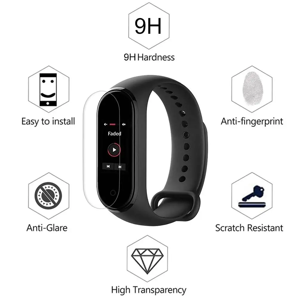 Для Xiaomi Mi Band 4 защитная пленка для экрана аксессуары смарт браслета полноэкранная