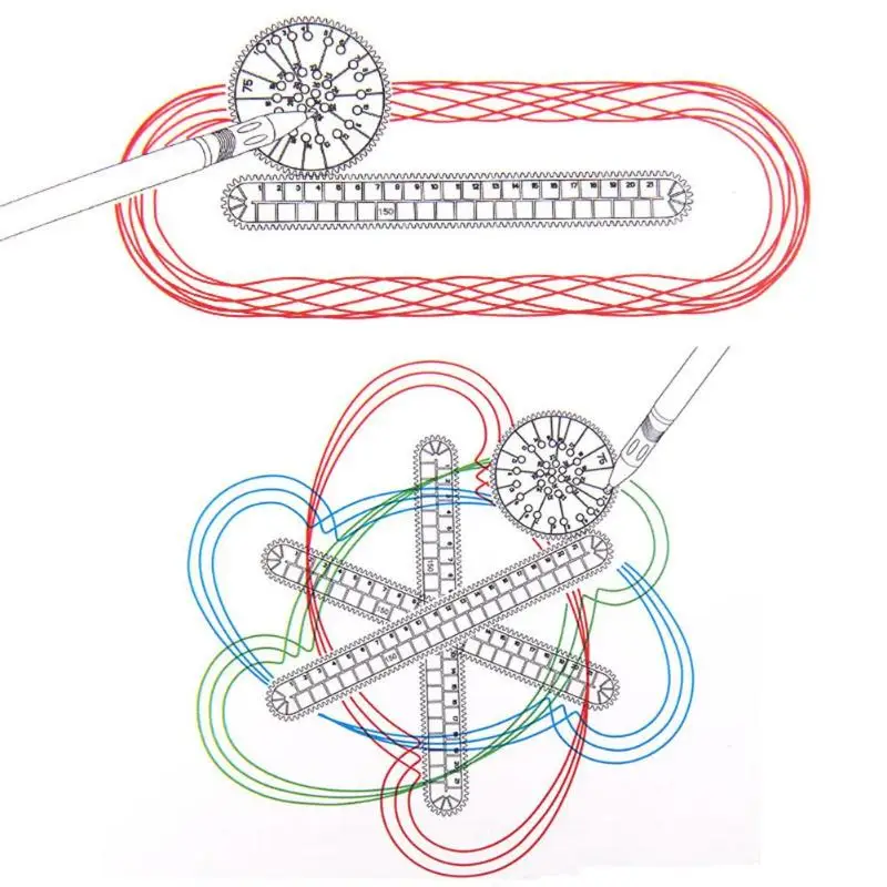 Креативные Игрушки для рисования, Набор детских спиральных конструкций, Переплетенные шестерни, цветные ручки, обучающая игрушка, умные игрушки для детей