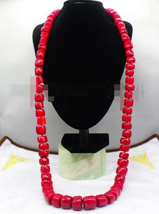 

Jewelr 004974 Big Gradual 10*15-18*20mm Red coral column Chain Alloy Clasp