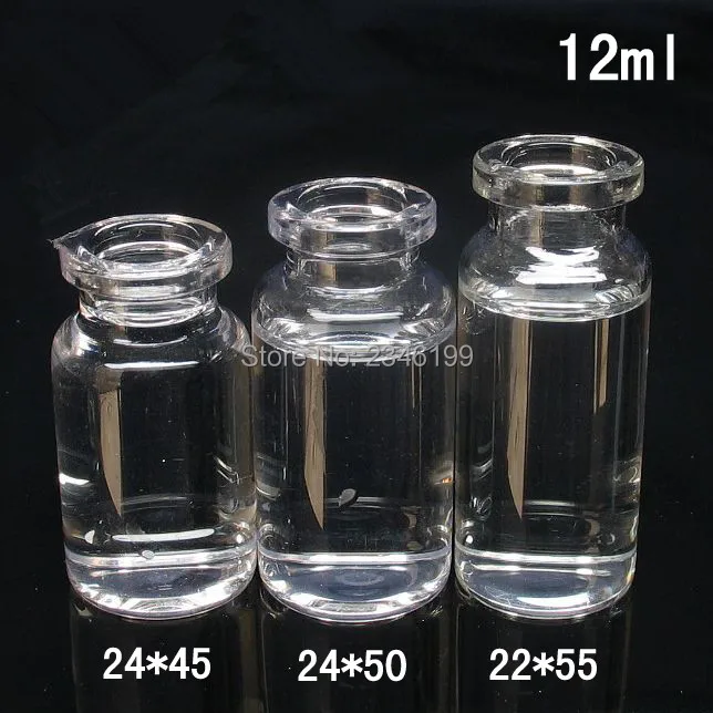 Флакон стеклянный прозрачный с пробкой из бутилкаучука 12 мл 100 шт.|packing bottles|12ml