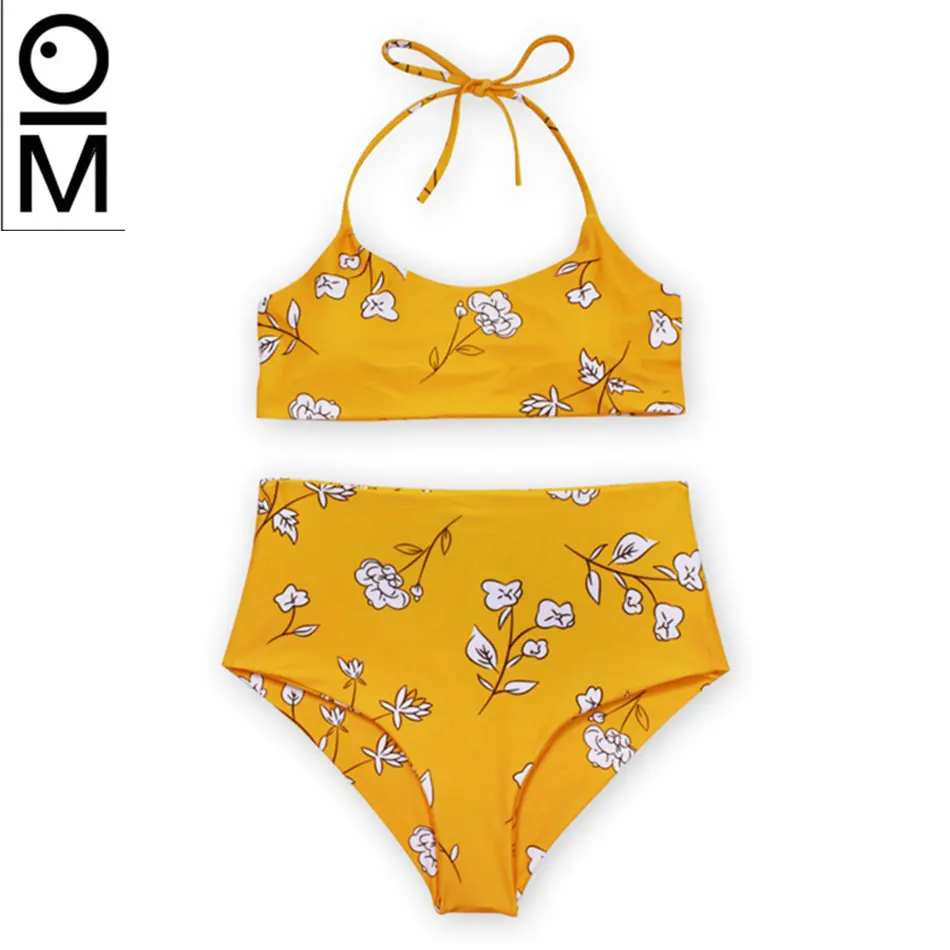 

OM Push Up Swimwear Female 2018 Summer Sexy Bikini Set Women Floral print Swimsuit Brazilian Biquini Beachwear Bathing Suit