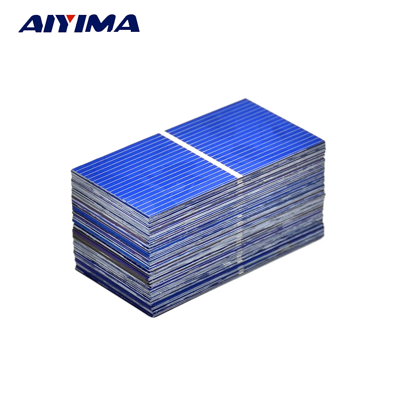 AIYIMA 100 יחידות פנל סולארי סיליקון Polycrystalline שמש מודול 52*26 מ