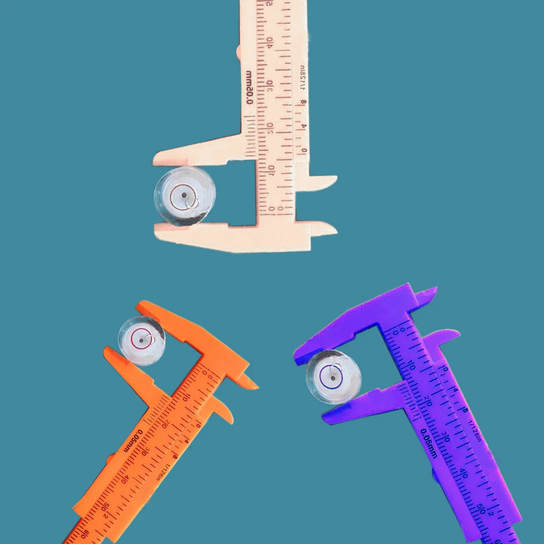 4 Pcs Mini Vernier Caliper Plastic Gauging Tools Calipers Measuring Tool Ruler 80mm for Measurement of Buttons Jade Jewelry