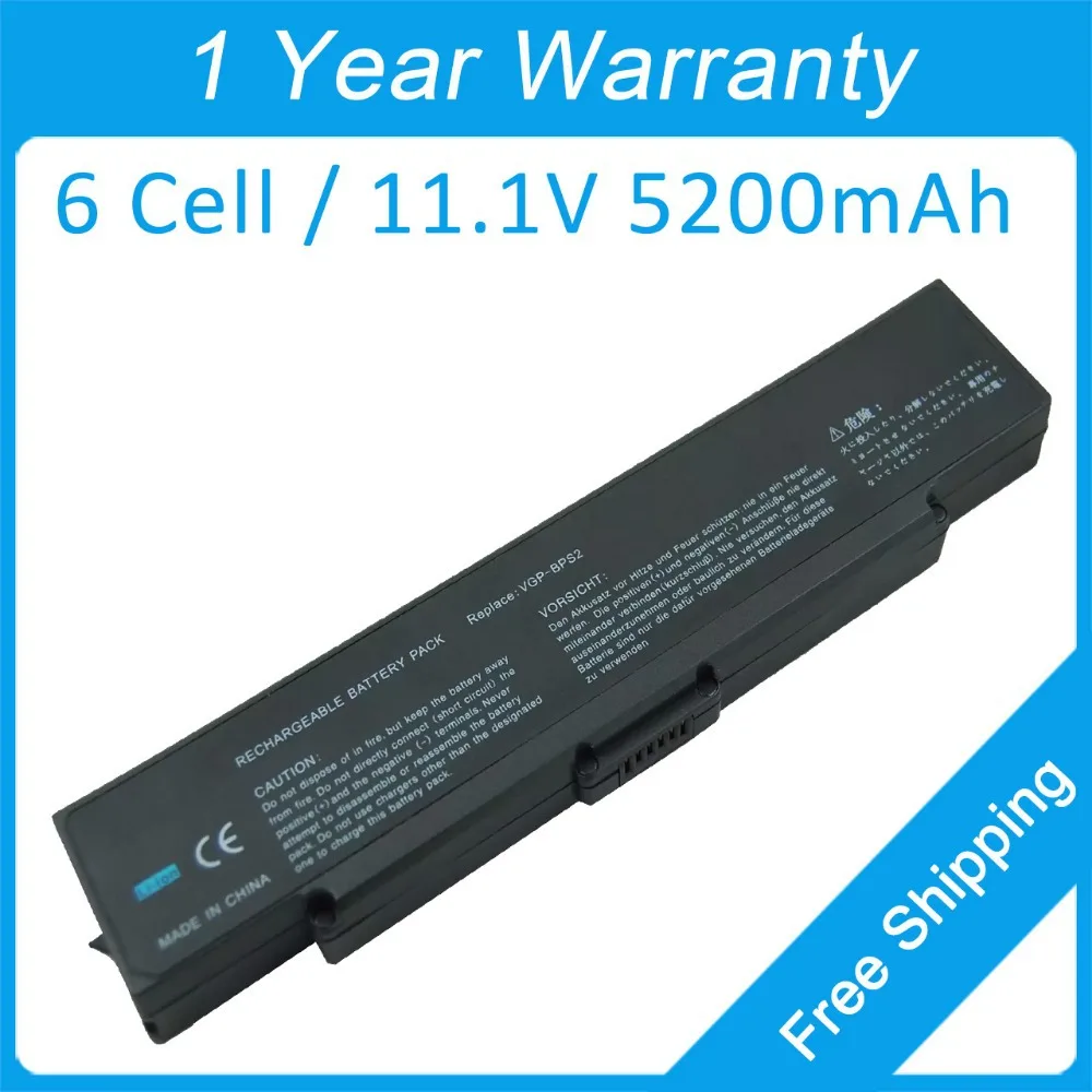 

5200mah laptop battery VGP-BPS2C VGP-BPL2.CE7 for sony VAIO VGN-FE21 VGN-C61 PCG-7Q5P VGN-C290 VGN-AR11