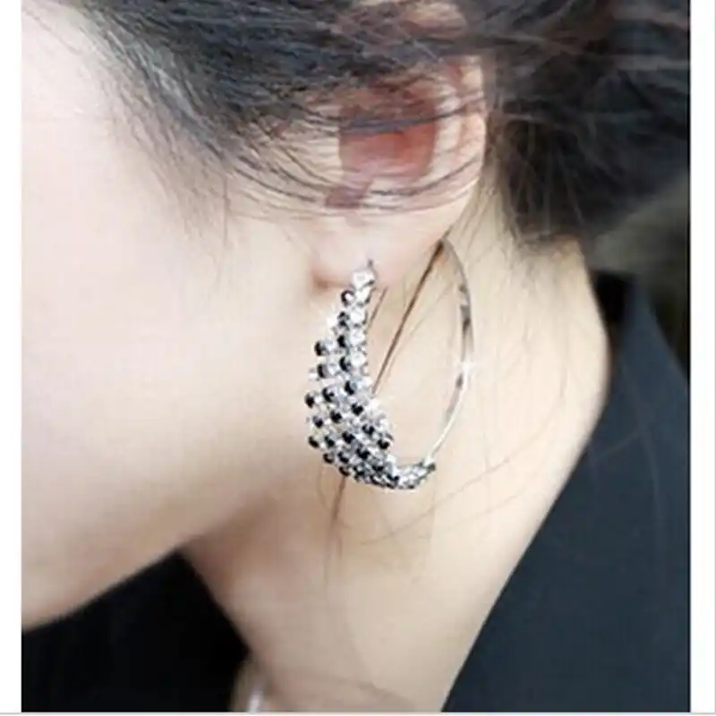 Модные королевские преувеличенные серьги Gig для женщин черно белые 4ED86|earrings black and