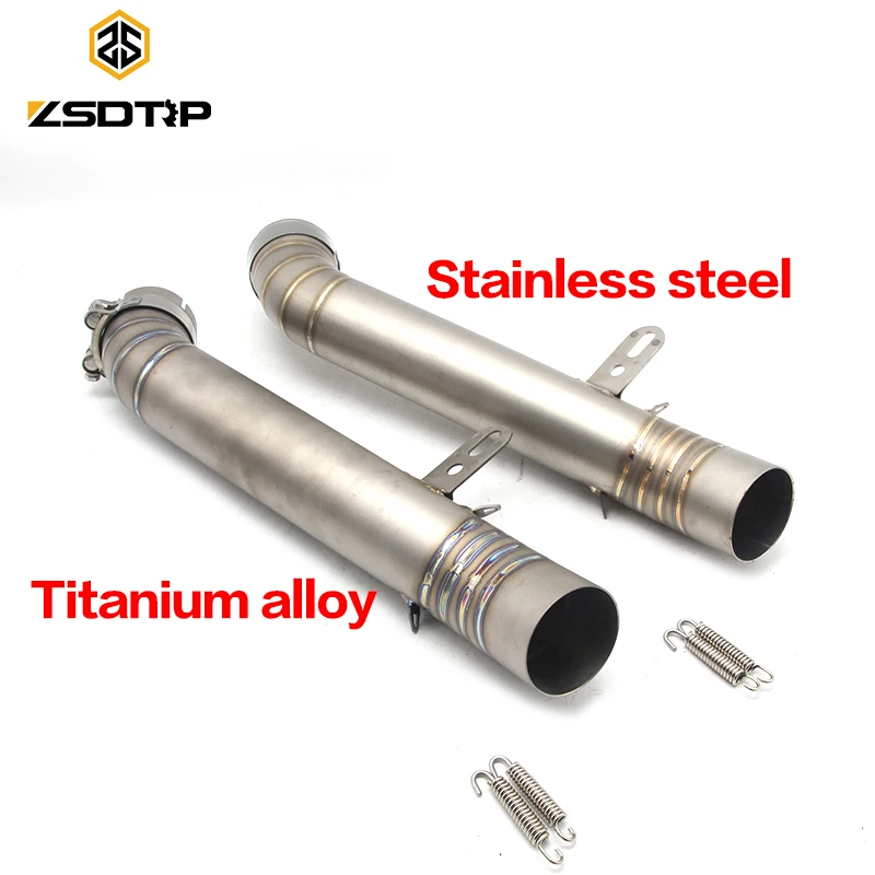 

ZSDTRP 60mm Motorcycle Muffler Exhaust Link Pipe Escape Middle Pipe For Aprilia RSV4 2012-2015 Titanium alloy/Stainless steel