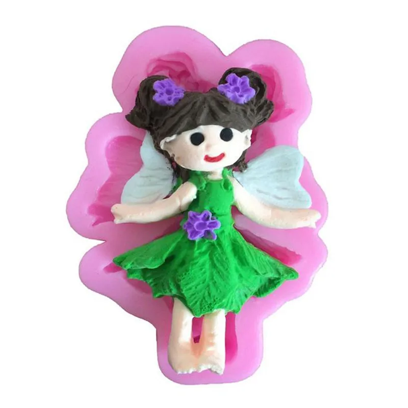 

Elf Girl Shape Chocolate Silicone Mold Biscuits Pastry Candy Mould Fondant Cake Molds Baking Cake Decoration Tools Kitchen Soap