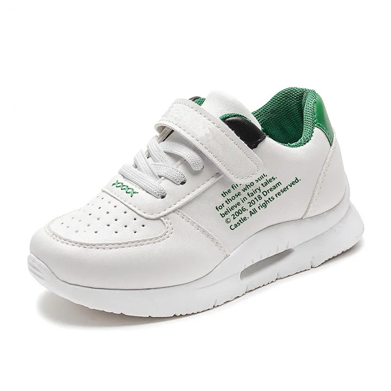 Tanie Jesień zima dziewczyny chłopcy Sport dzieci buty antypoślizgowe miękkie dno dzieci chłopiec Sneaker dorywczo płaskie skórzane buty szkolne do biegania