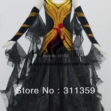 KAKA ТАНЕЦ B1361, Черный Бархат Стиль! бальные Стандартный Танца Dress, Вальс Конкурс Dress, Ballroom Dance Dress