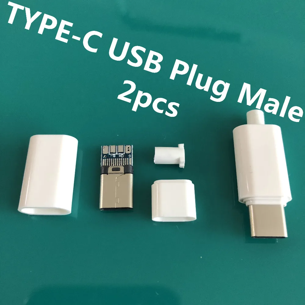 2 шт. YT2156B TYPE-C USB штекер мужской разъем Черный/Белый Сварочные данные OTG интерфейс линии DIY кабель для передачи данных Аксессуары