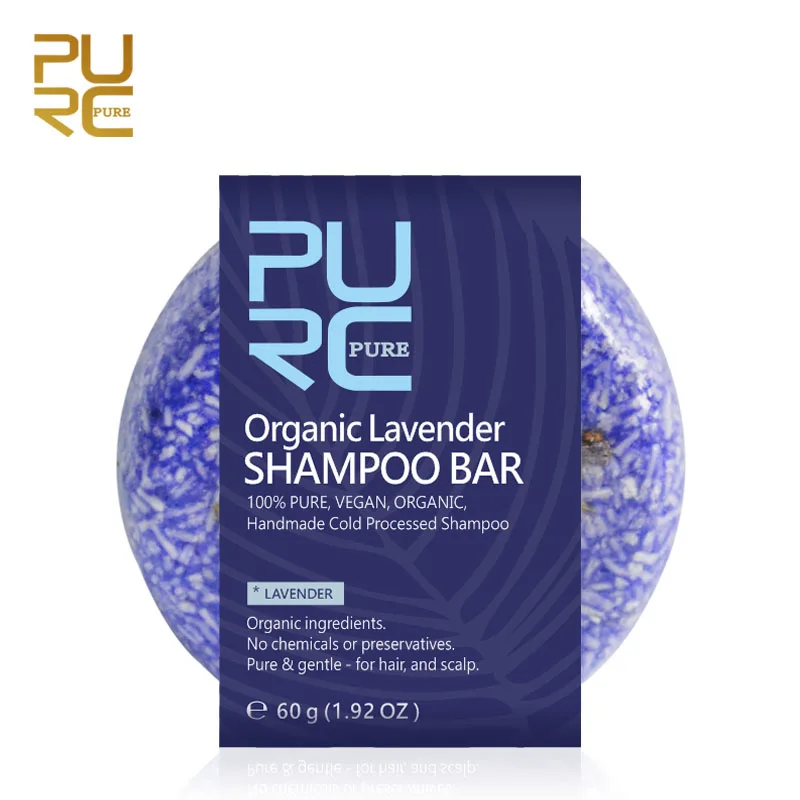 

PURC Organic Lavender Shampoo Bar 100% PURE And Vegan Handmade Cold Processed Hair Shampoo No Chemicals Or Preservatives #