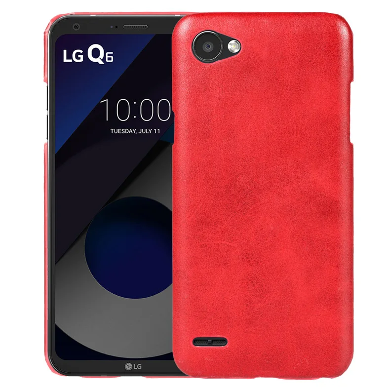 100 шт/партия роскошный кожаный чехол-накладка для LG Q6