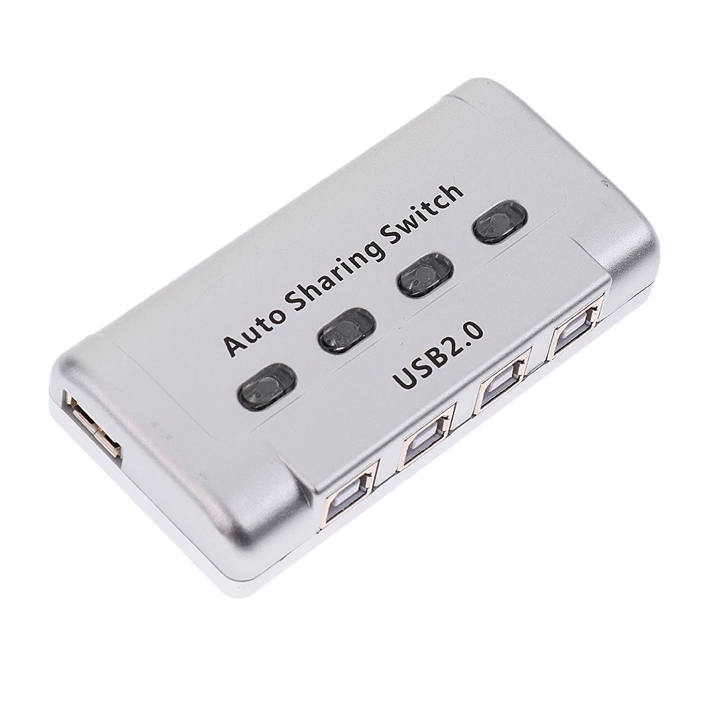 4Ports USB 2.0 Auto Sharing Switch HUB Selector Switcher for Printer Scanner