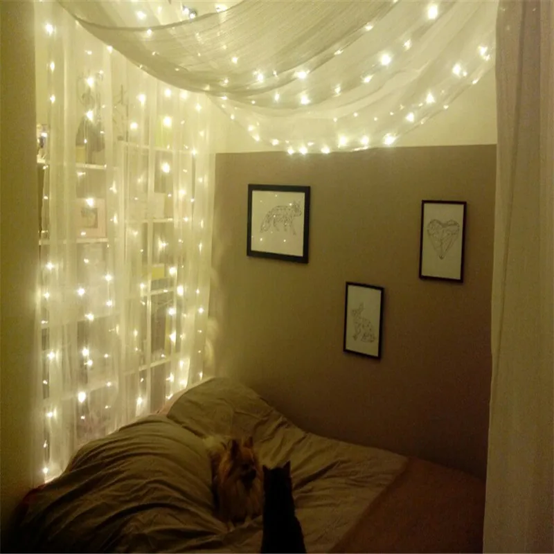 LED icicle net light string 3x1/3x2/3x3/6x3m Christmas wedding party fairy lights garland outdoor curtain garden decoration LED icicle net light string 3x1/3x2/3x3/6x3m Christmas wedding party fairy lights garland outdoor curtain garden decoration