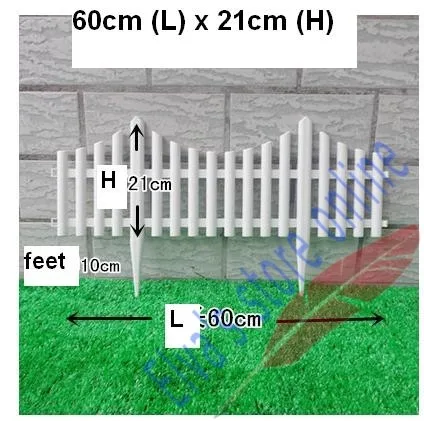 60 см x 21 см Пластик заборы белый перила заборы Европейский стиль Страна вставить землю для сада Двор Декор легко собранные