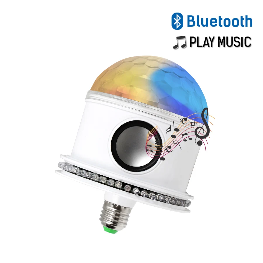 

10W LED E27 Bulbs AC110-265V RGB+White Disco Ball Light Bulbs Magic Bulb Projector Stage Light Wireless Music Speaker