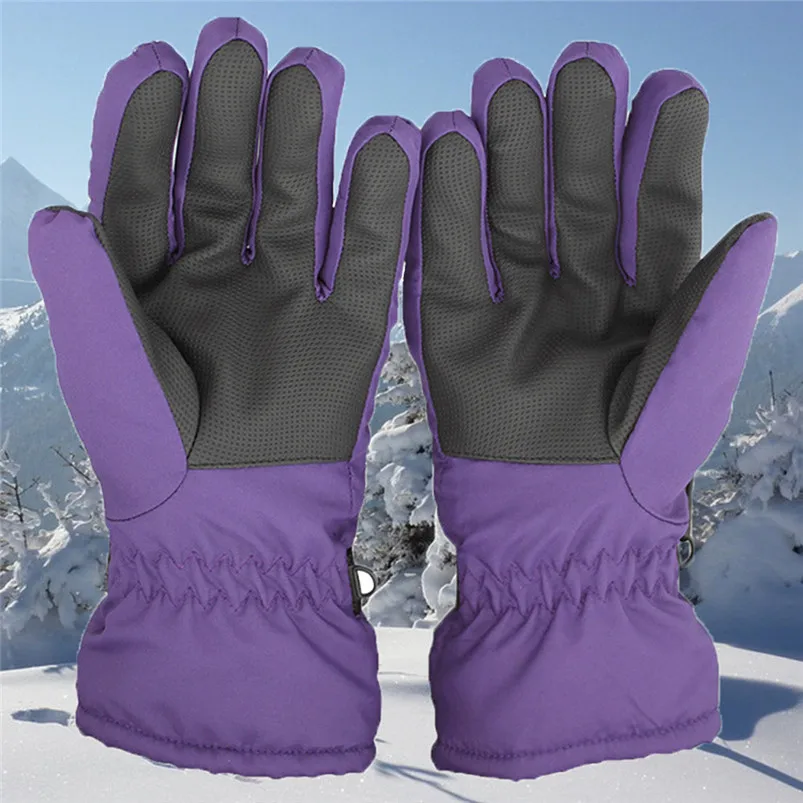 New Winter Women's Warm Gloves Adjustable Waterproof Windproof Snowboard Skiing outdoor Sports Gloves Accessories #4S26 (5)