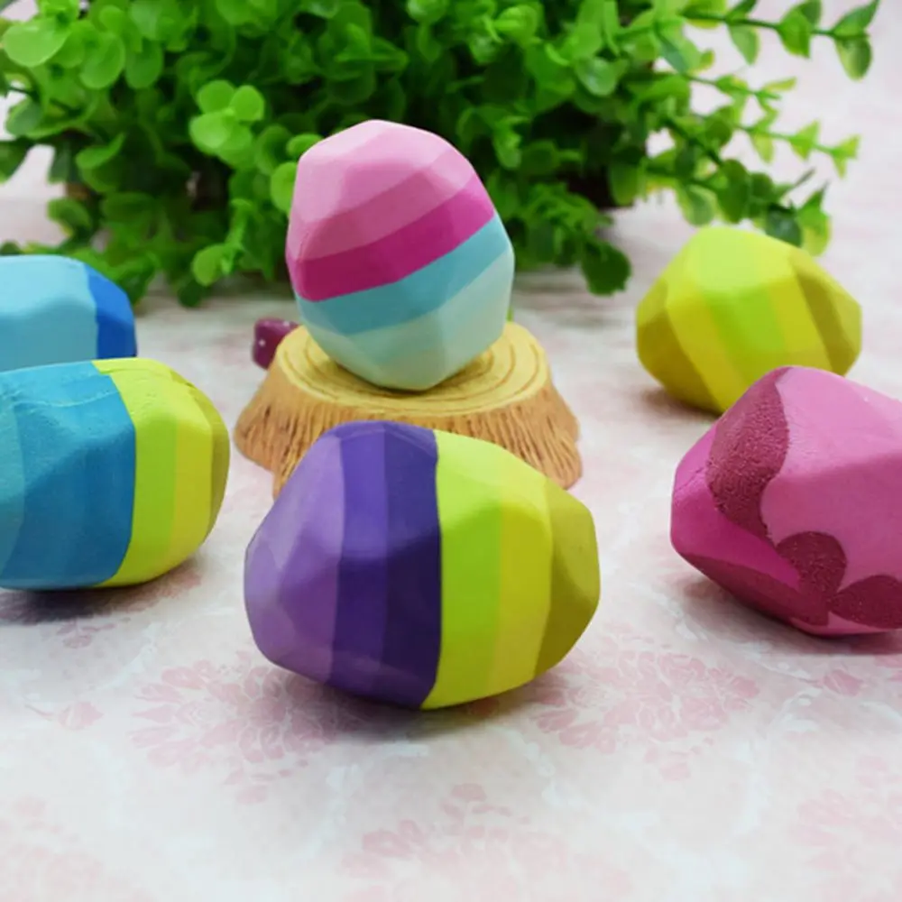 

Kawaii Colorful Stone Shape Eraser Geese In Soft Rubber Erasers Irregular Shape Rock Big Pen Eraser Student Stationery Supplies