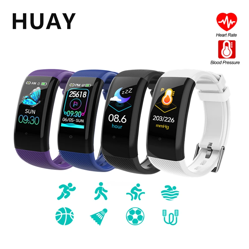 

Smart Bracelet Waterproof Sport Watch Heart Rate Sleep Monitor Blood Pressure Fitness Tracker Color Screen Men Women Band