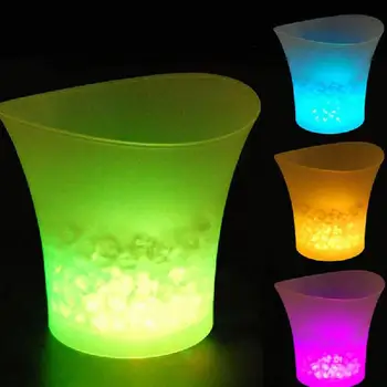 

5L Waterproof Plastic LED Ice Bucket Color Bars Nightclubs LED Light Up Champagne Beer Bucket Bars Night Party