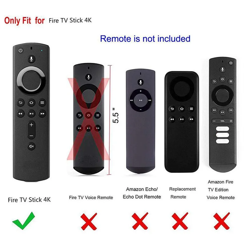 Для Amazon Fire tv Stick 4K tv Stick дистанционный силиконовый чехол Защитный чехол для кожи водонепроницаемый силиконовый пульт дистанционного управления универсальный