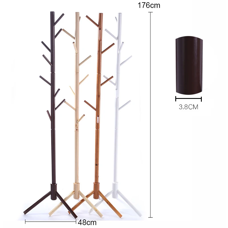 Премиум деревянная вешалка для одежды стоящие с 8 деревянные крючки одежда с изображением деревьев стойки для пальто Шапки шарфы Одежда