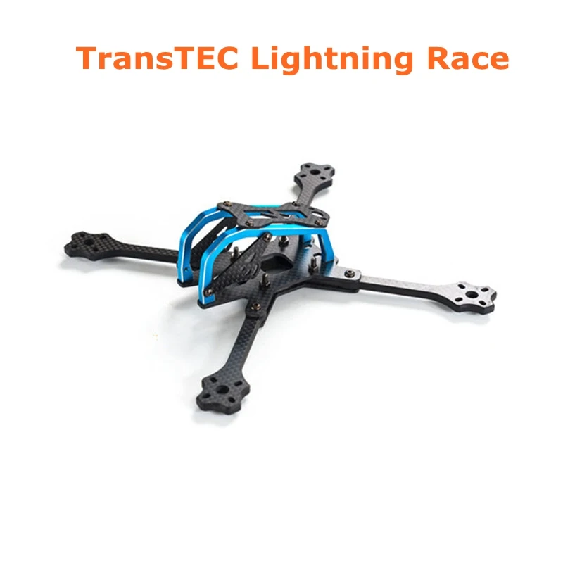 

2017 Newest TransTEC for Lightning Race 215mm 5mm 3K Full Carbon Fiber Frame Kit Blue / Sliver for RC Racing Racer Drone Toy DIY