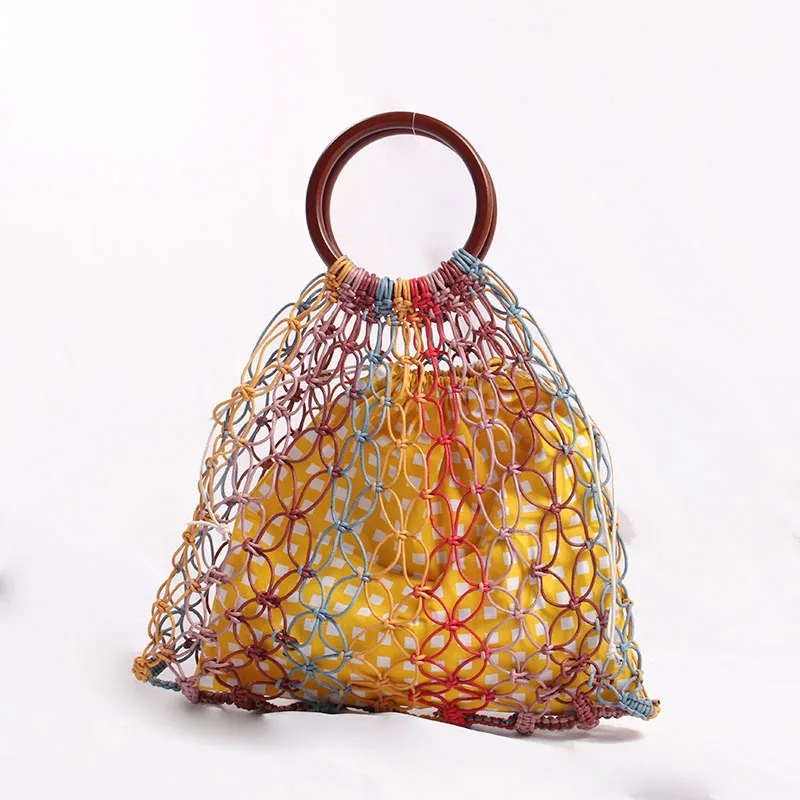 

Caker Brand 2019 Women Large Big Colorful Straw Bags Circle Ring Casual Summer Beach Bags Handbags Drop Shipping