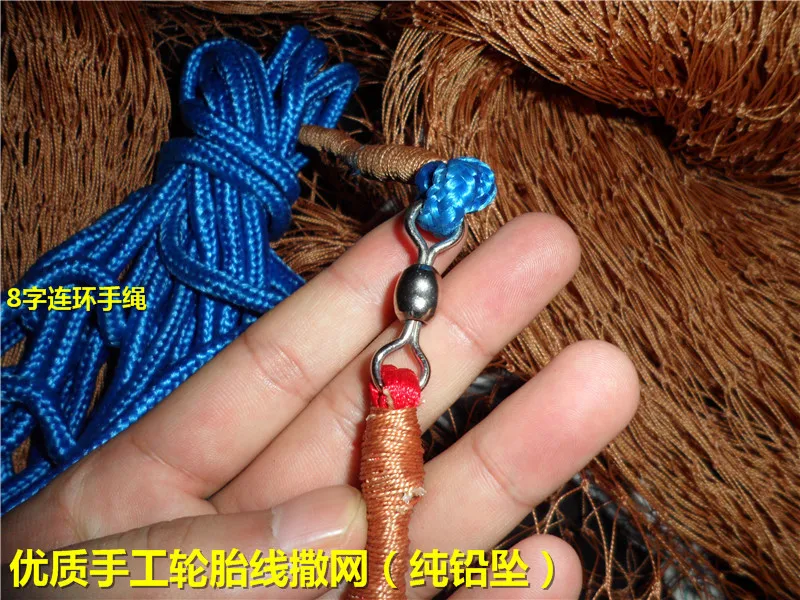 Netrede de Pescarede de Spinyi Handmade Pneu Chumbada Mão Elenco Netdozen Wang Cobertura Lance Fio Net 6 mão elenco net dozen net rede de