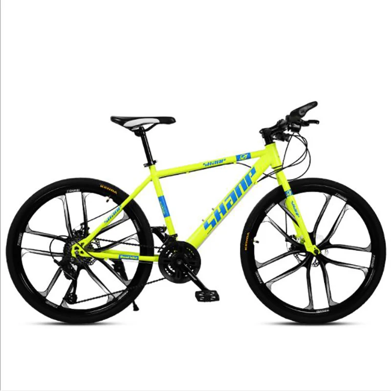 Горный велосипед для взрослых мужчин и женщин 26 дюймов 21 скорость двойной дисковый тормоз высокая углеродистая стальная рама кросс-кантри велосипед