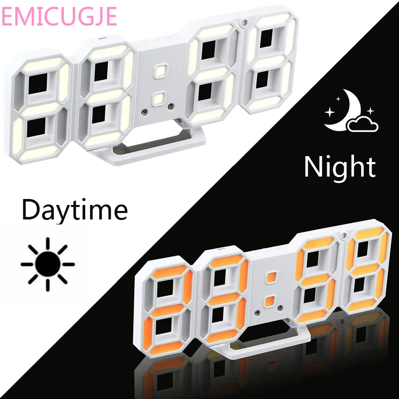 Home Living Room Office Table Desk Night Light Newest Color Changeable LED Wall Clock 3D Modern