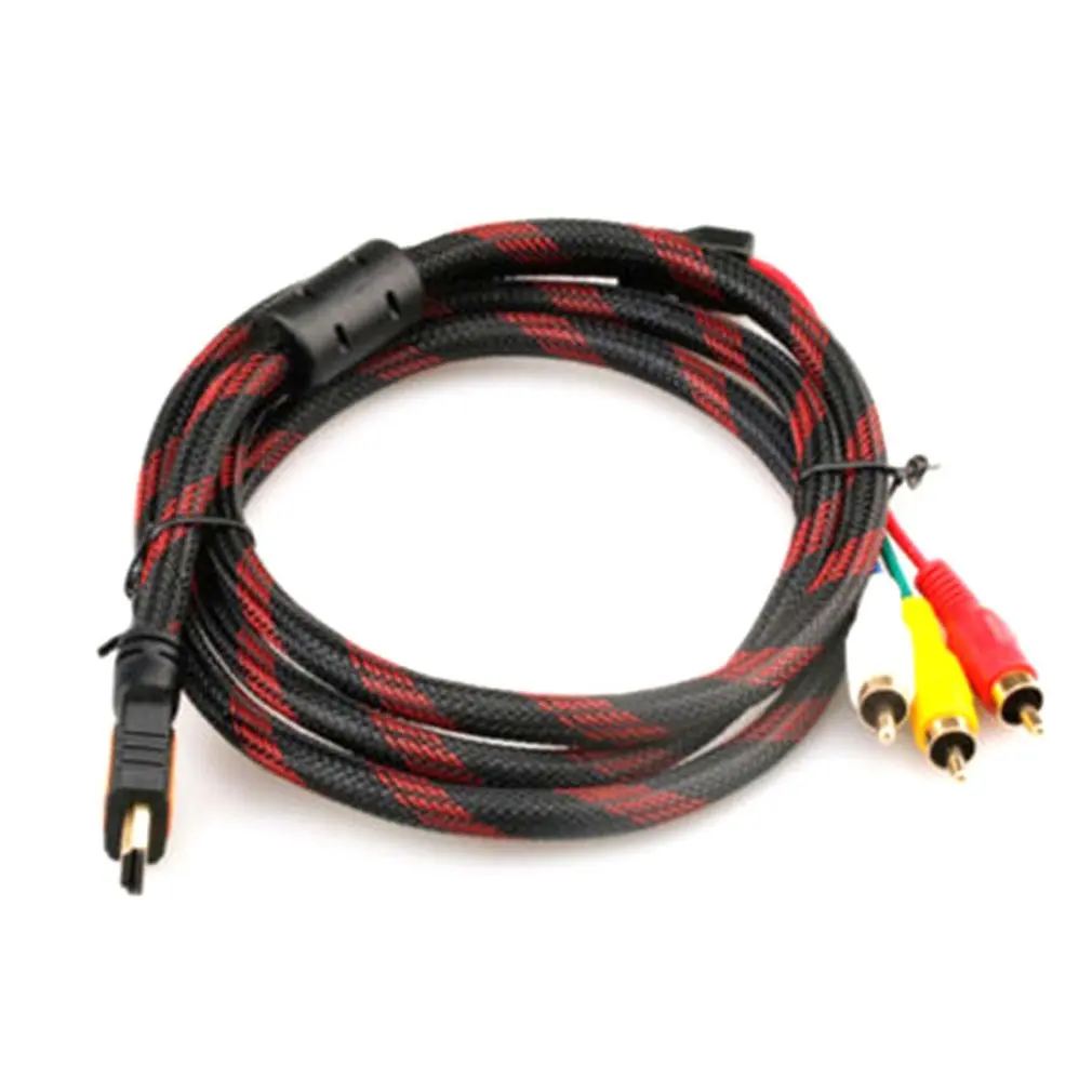 1,5 M HDMI-Male to 3 RCA(красный+ желтый+ белый) Видео Аудио AV адаптер для кабельного шнура для домашнего цифрового ТВ высокой четкости