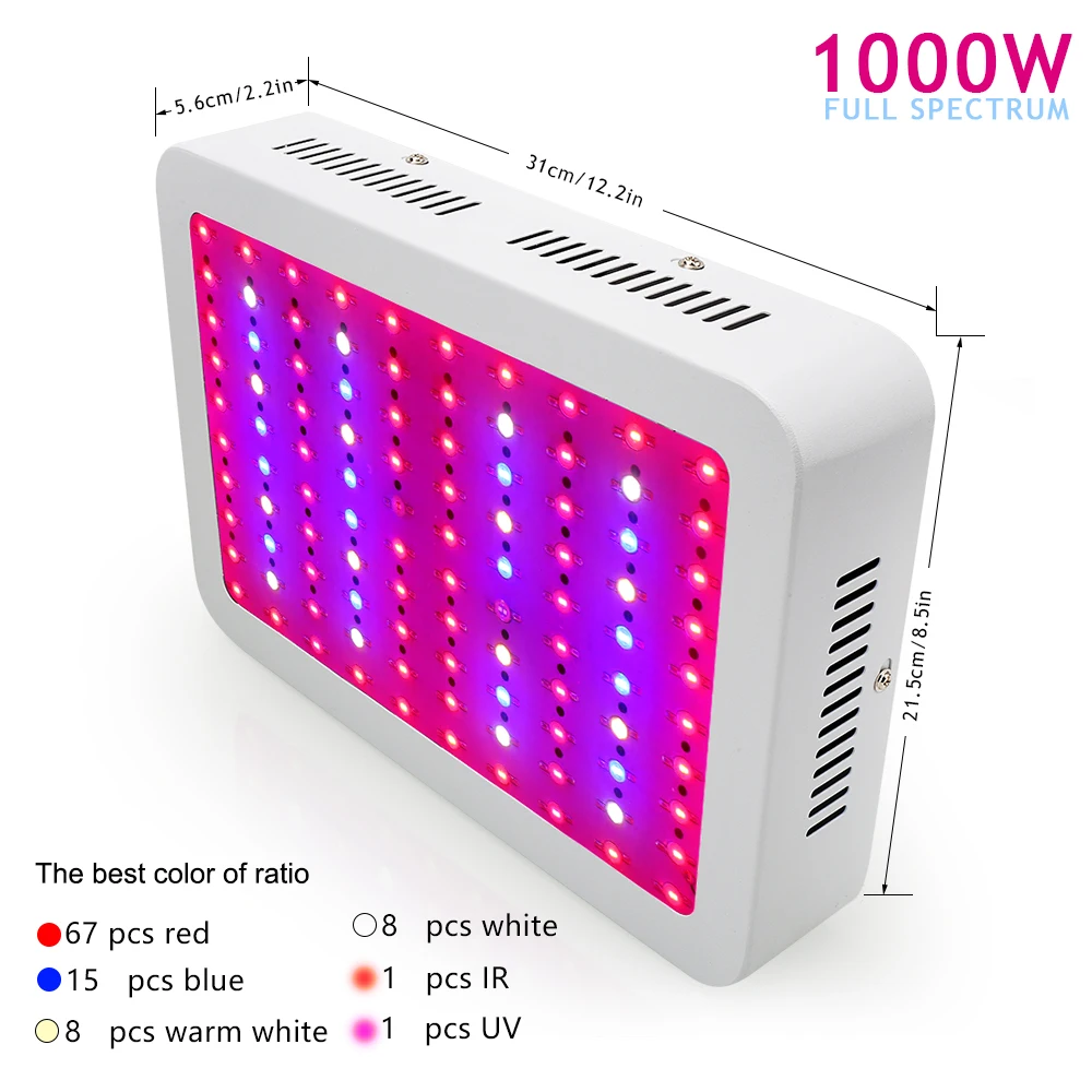 300/600/800/1000W светодиодный Grow светильник полный спектр высокой Мощность диодный чип fitolampy phytoLamp для комнатных растений парниковых Vegs гидро