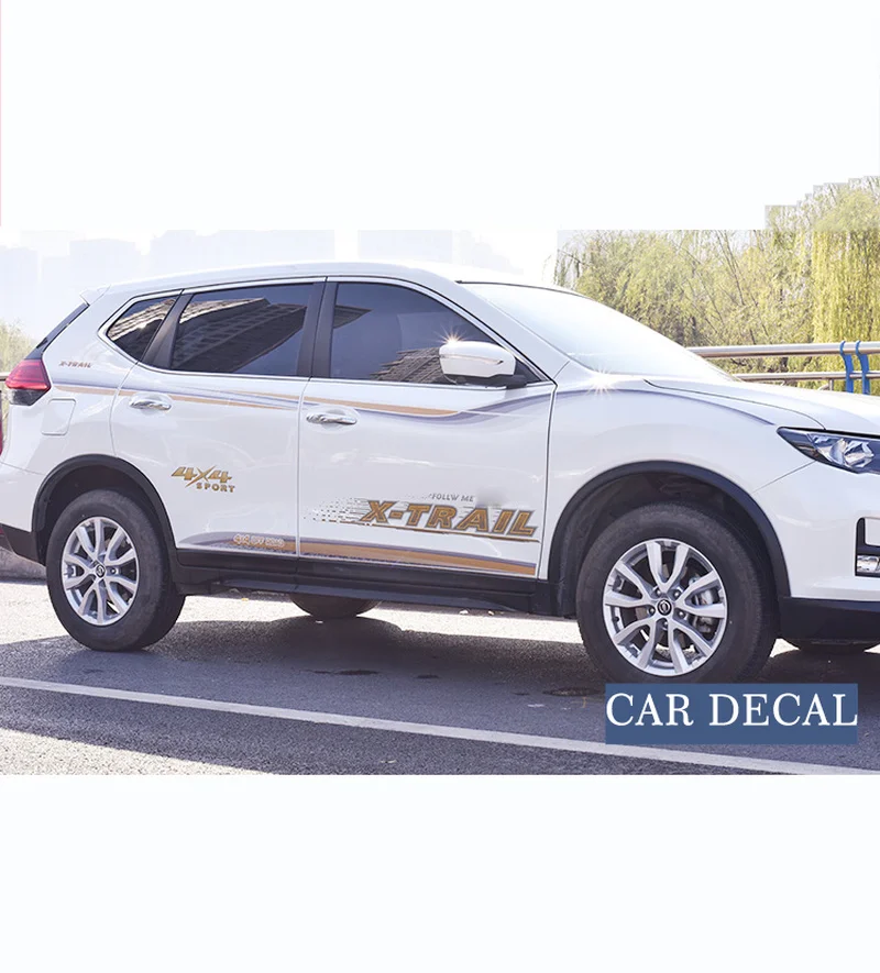 Виниловые наклейки для автомобилей NISSAN с полосками гонок боковая дверь цветные