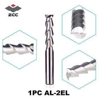 

1PC AL-2EL D3.0 - D20.0 ZCC.CT Carbide 2 flute flattened cnc end mills long cutting edge with straight shank milling tools