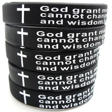 24 шт. религиозные браслеты Иисуса Рождественский подарок мужские женские резиновые браслеты «Молитва о душевном спокойствии»