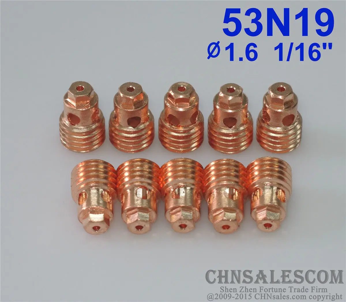 CHNsalescom 10 шт 53N19 короткий Коллет Boby для Tig сварочный фонарь WP-24 WP-24W 1 6 мм 1/16&quot |