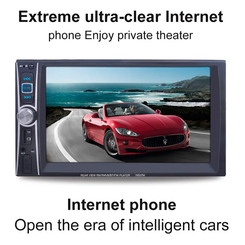 

7'' HD 2 Din Car Radio MP5 Player Touch Screen Bluetooth Phone Link Smart Phone Stereo Radio Player MP3/MP4/Audio/Video/USB