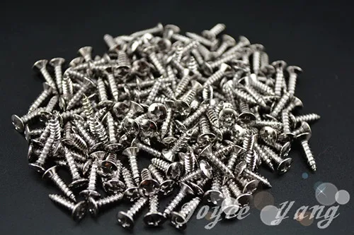 Lots of 100pcs Chrome Guitar Pickguard Screws For ...