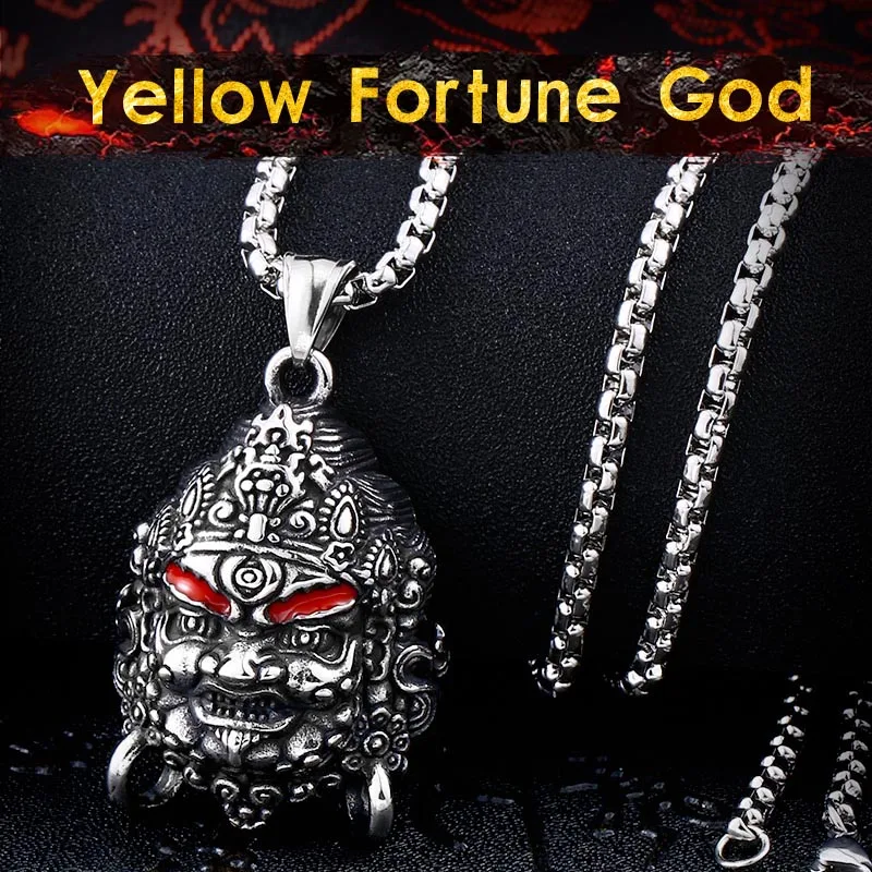 

Beier 316L Stainless Steel Unique Design God of Wealth Skull Necklace Pendant Evil Buddha Statue High Quality Jewelry LLBP8-024P